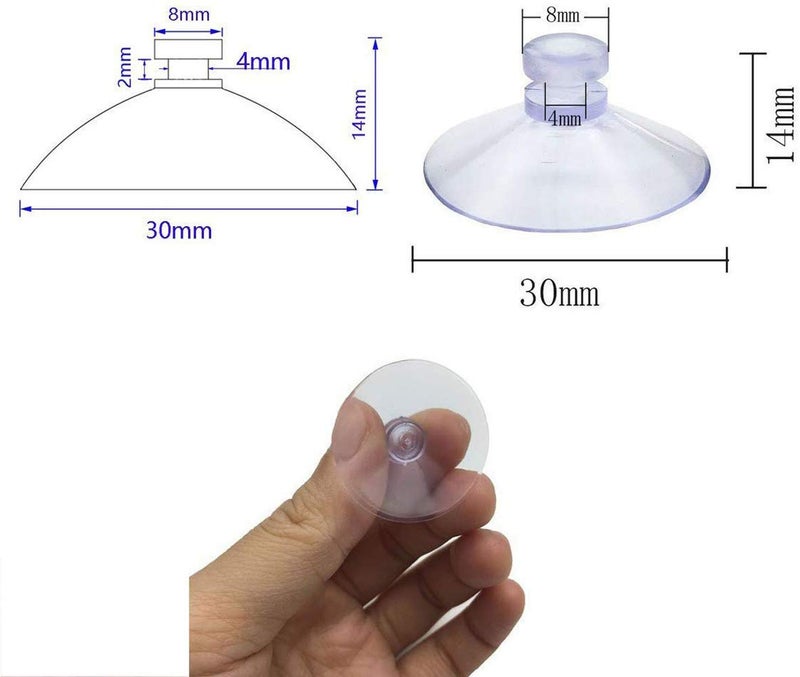 Hyamass 100Pcs Small Suction Cups for Glass - Clear Anti-Slip Pads  No-Hook Plastic Suction Cups for Windows  Table Tops  Home Organization & Festival Decor (Diameter 30mm) - Image 2